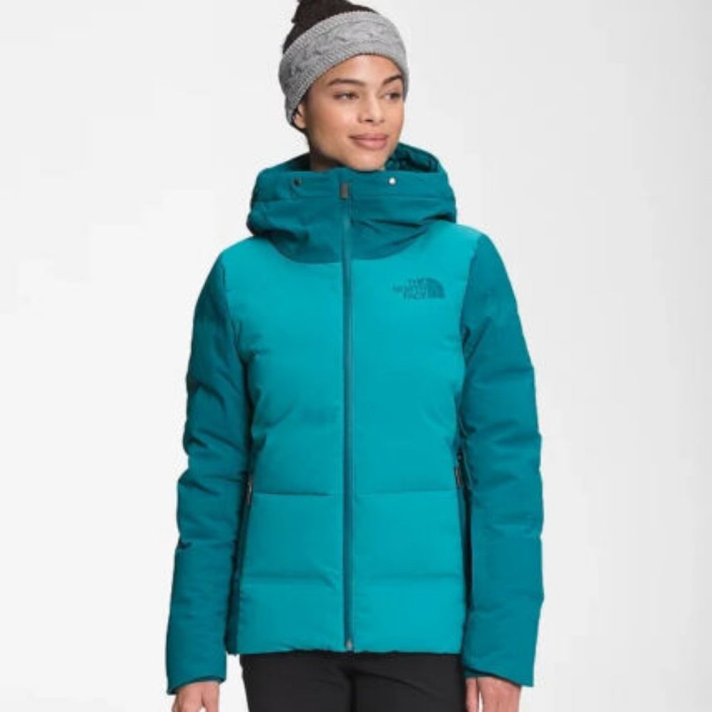 The North Face SKI Women's Sz MEDIUM CIRQUE 550 DOWN JACKET Waterproof Aqua Blue